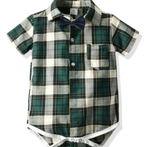 Kiskissing Other - Boys Pull Over Body Suit W/ Black Bow Tie Shirt 18mo.-4 yr.